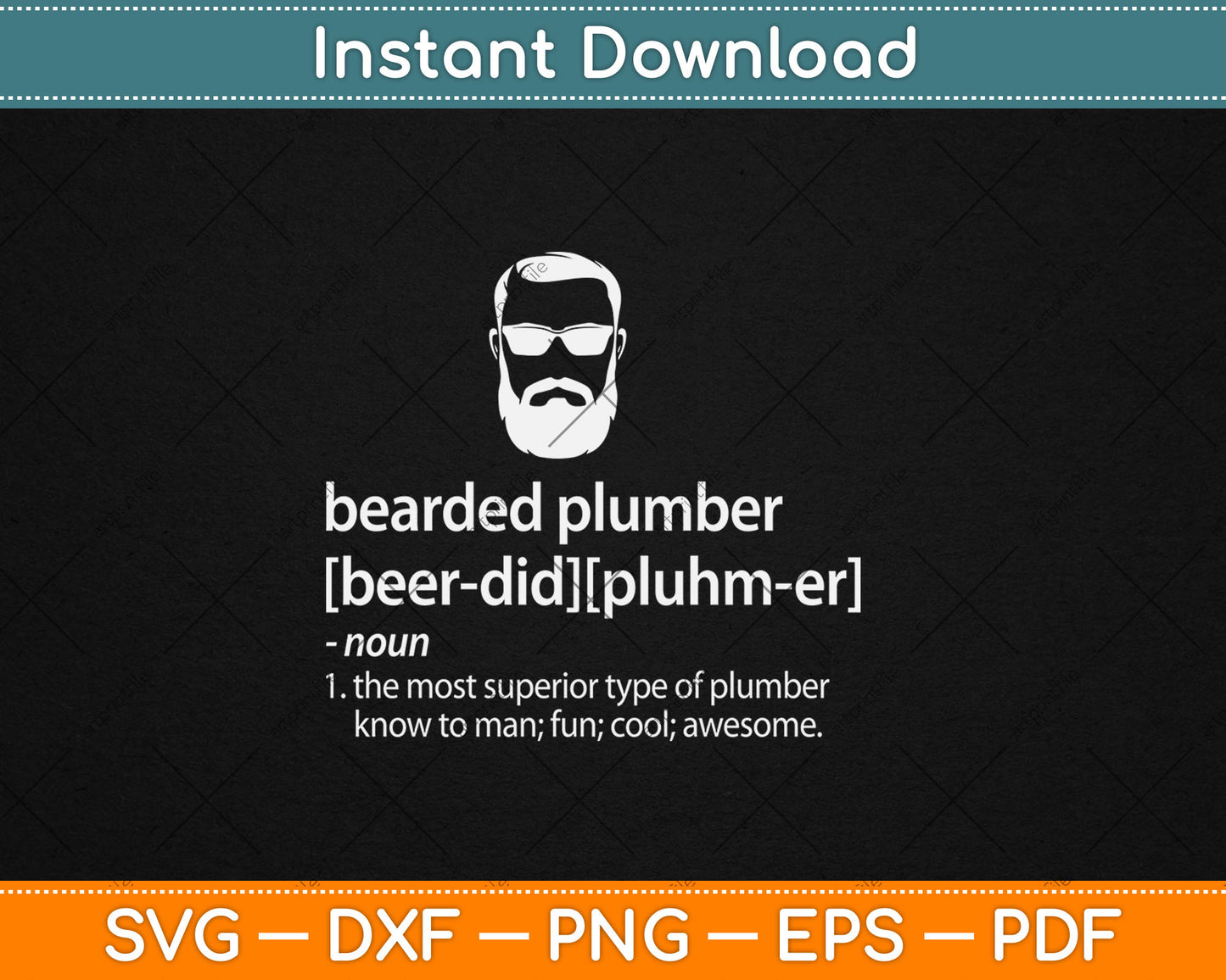 Funny Brown Beard Plumber Gift for Men Son of a Plumber Svg Digital Cutting File