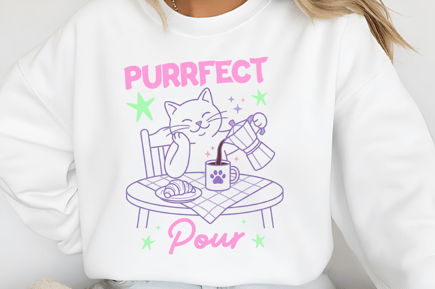 Funny Cat Coffee PNG, Purrfect Pour Coffee Cat Design