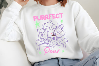 Funny Cat Coffee PNG, Purrfect Pour Coffee Cat Design