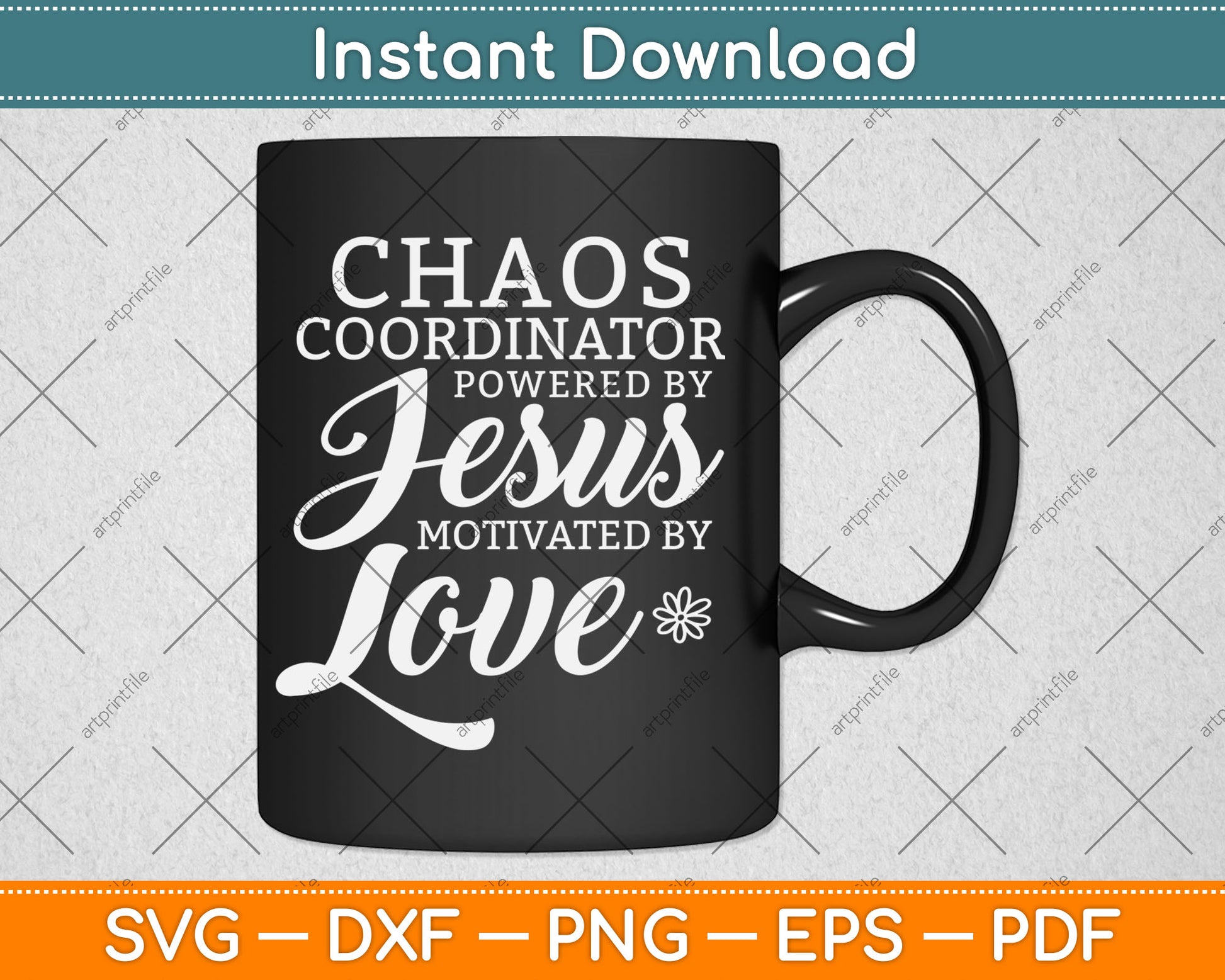 Funny Chaos Coordinator Teacher Powered By Jesus Svg Digital Cutting File