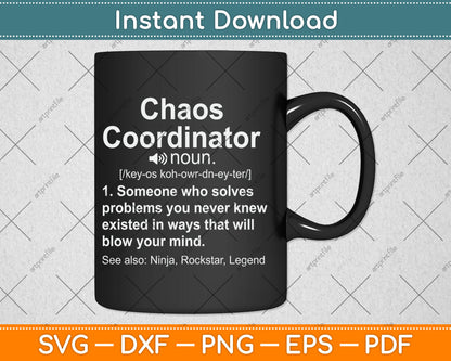Funny Chaos Definition For Women Men Svg Digital Cutting File