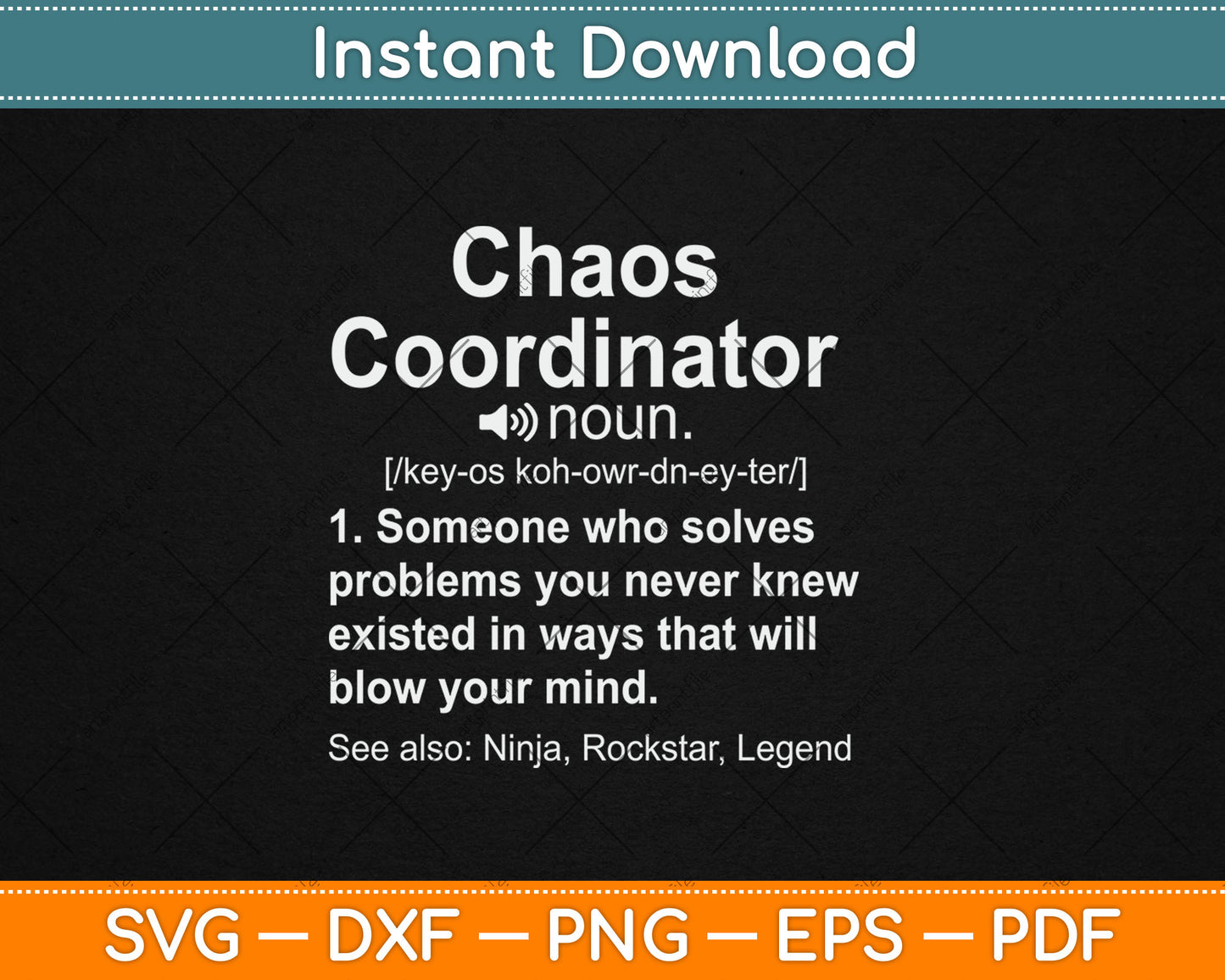 Funny Chaos Definition For Women Men Svg Digital Cutting File
