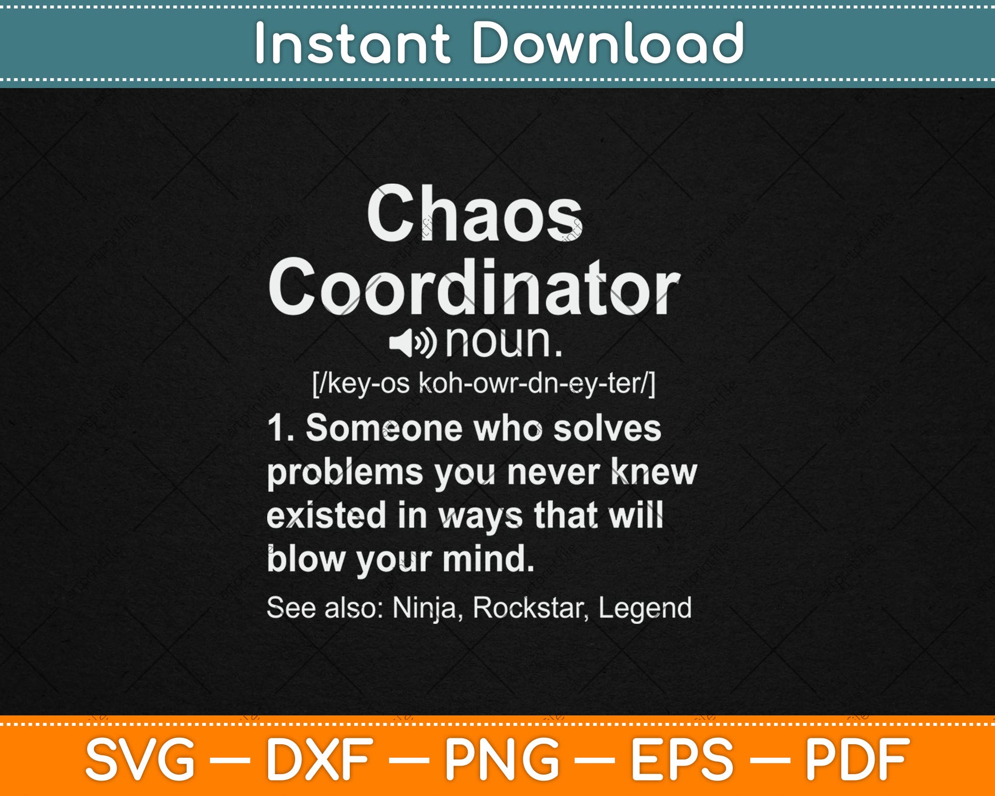 Funny Chaos Definition For Women Men Svg Digital Cutting File