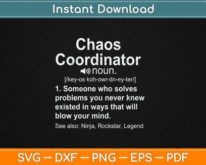 Funny Chaos Definition For Women Men Svg Digital Cutting File