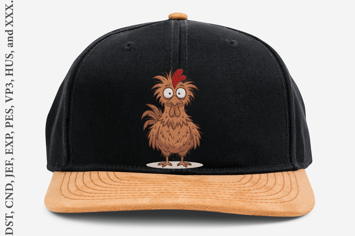Funny Crazy Chicken Embroidery Design – Hilarious Chicken Machine Embroidery Pattern, Farm Animal & Country Embroidery Design