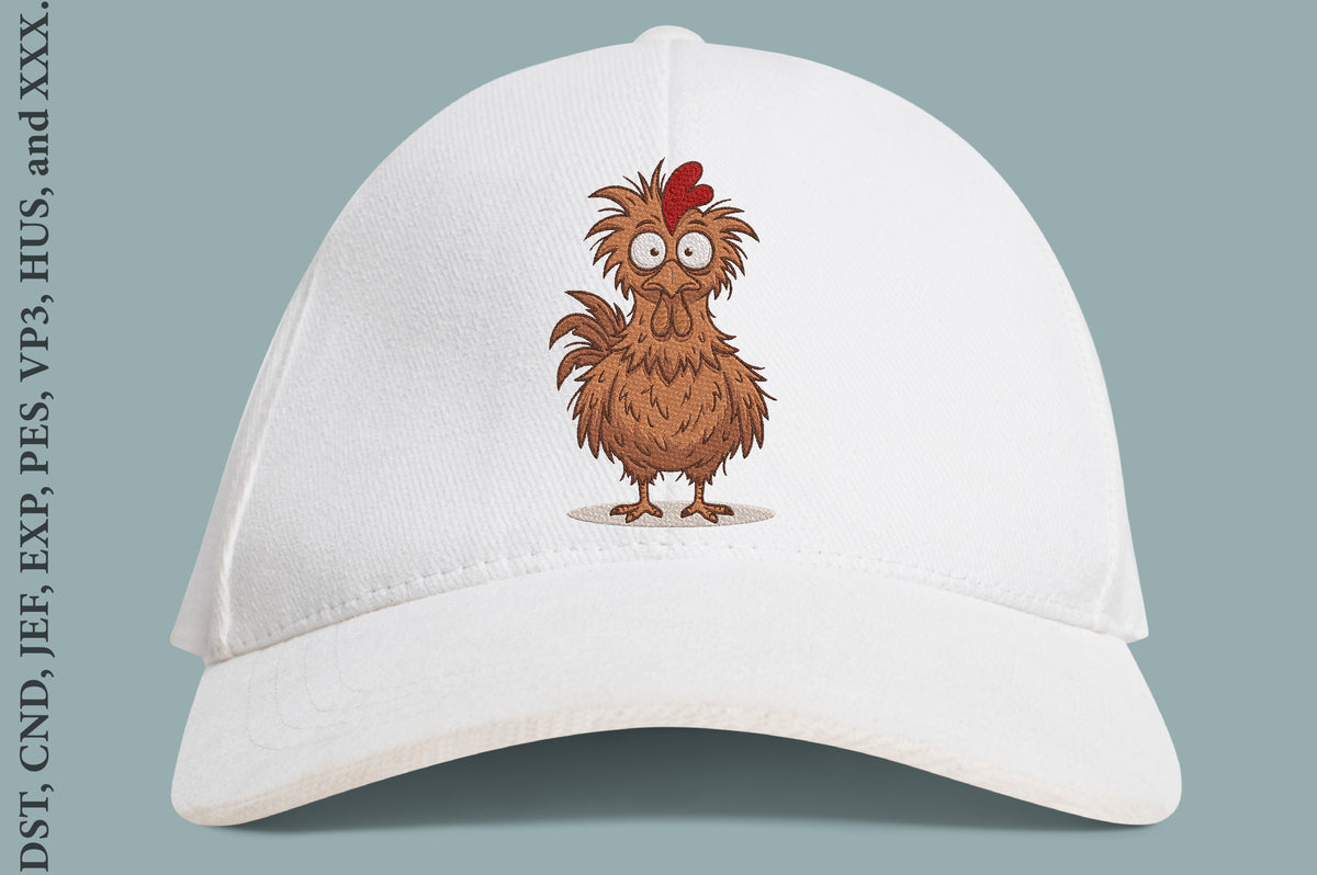 Funny Crazy Chicken Embroidery Design – Hilarious Chicken Machine Embroidery Pattern, Farm Animal & Country Embroidery Design