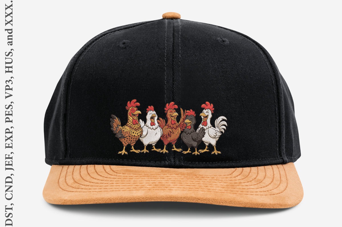 Funny Chicken Embroidery Design – Cute Funny Chicken Machine Embroidery Pattern, Farm Animal & Country Embroidery Design