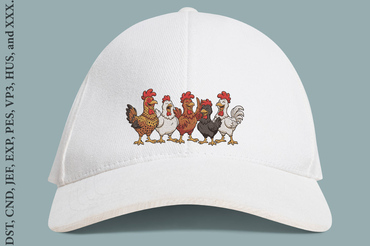 Funny Chicken Embroidery Design – Cute Funny Chicken Machine Embroidery Pattern, Farm Animal & Country Embroidery Design
