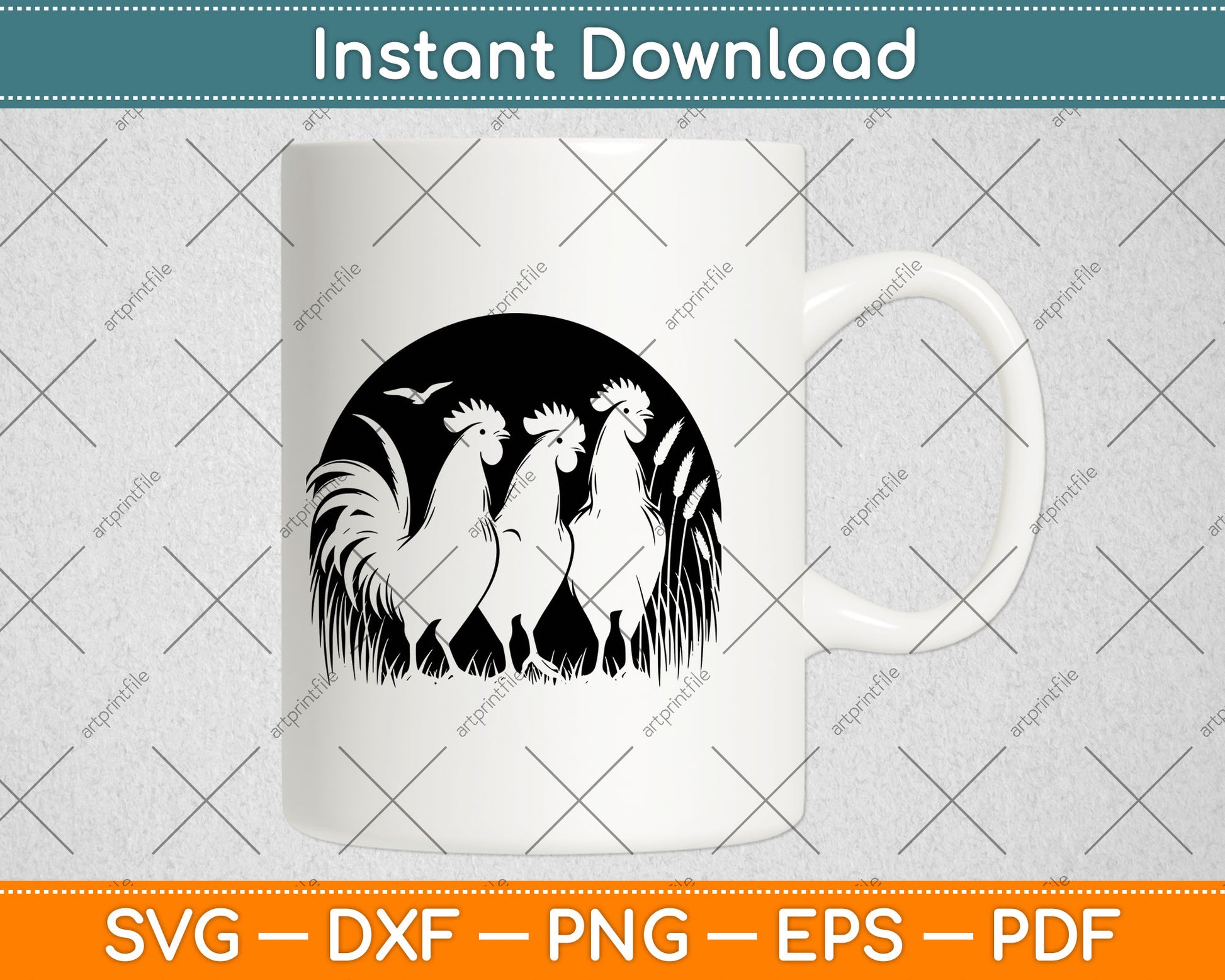 Funny Chicken Peeking Rooster Svg Digital Cutting File