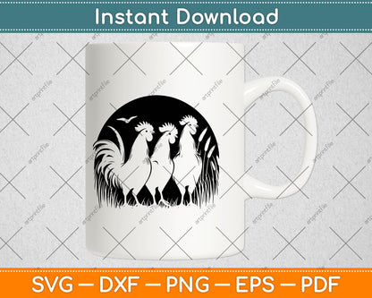 Funny Chicken Peeking Rooster Svg Digital Cutting File