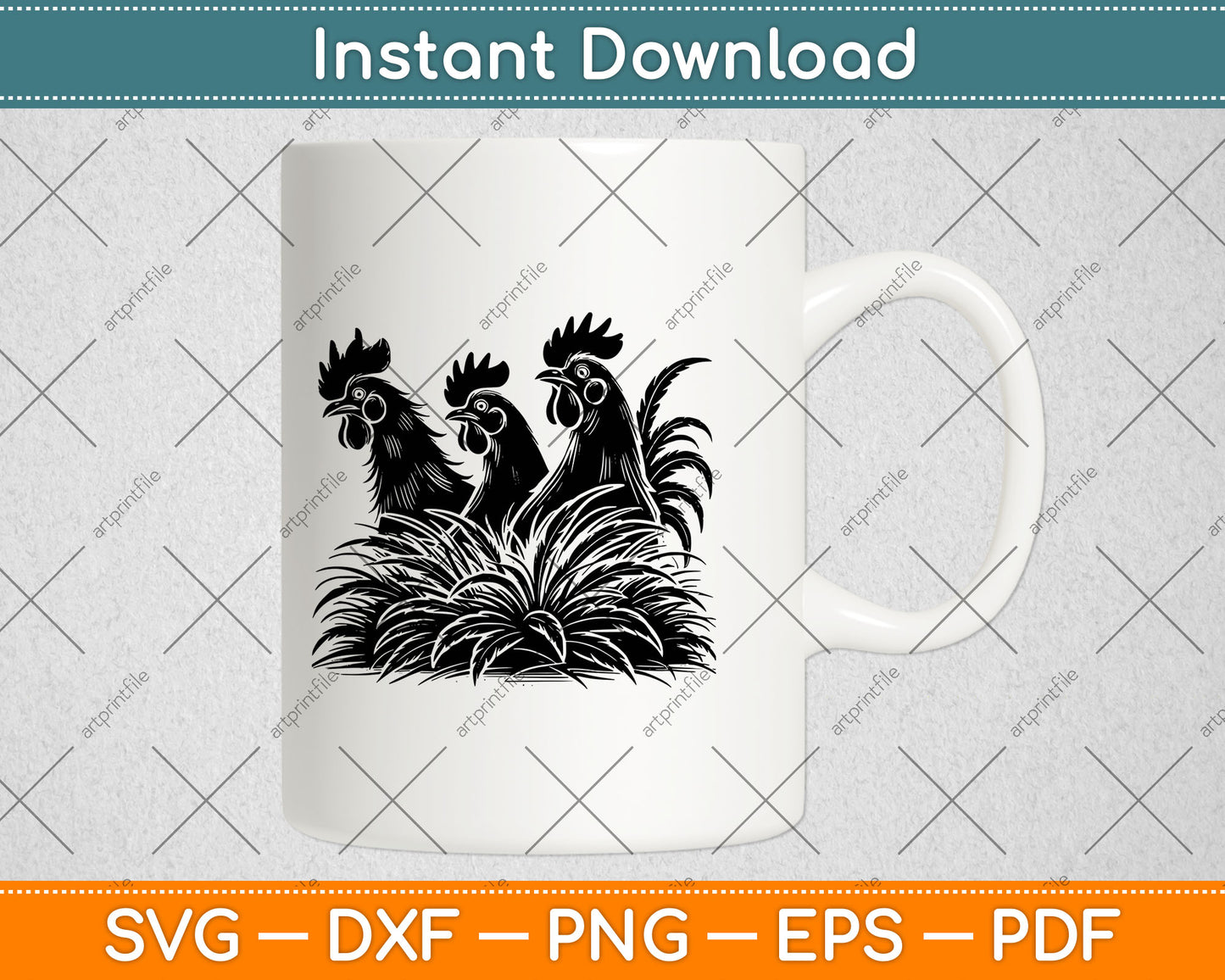 Funny Chicken Peeking Rooster Svg Digital Craft Cutting File