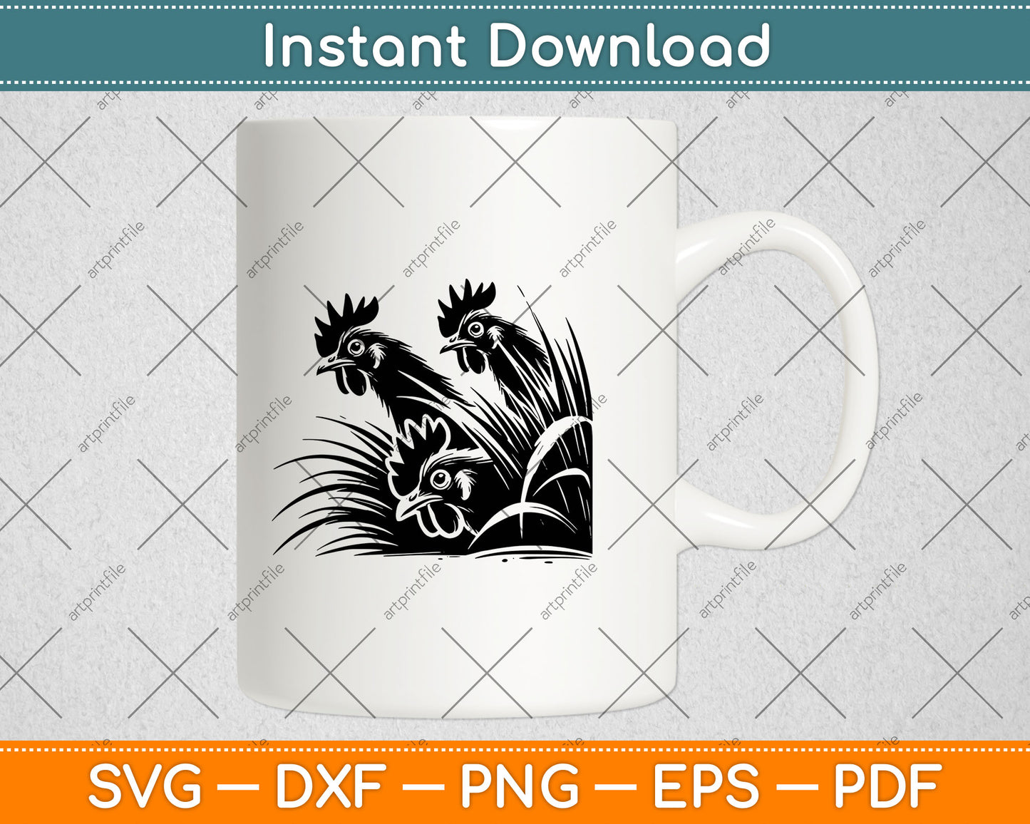 Funny Chicken Peeking Rooster Svg Png Dxf Digital Cutting File