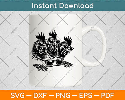Funny Chicken Peeking Rooster Svg Png Dxf Cutting File