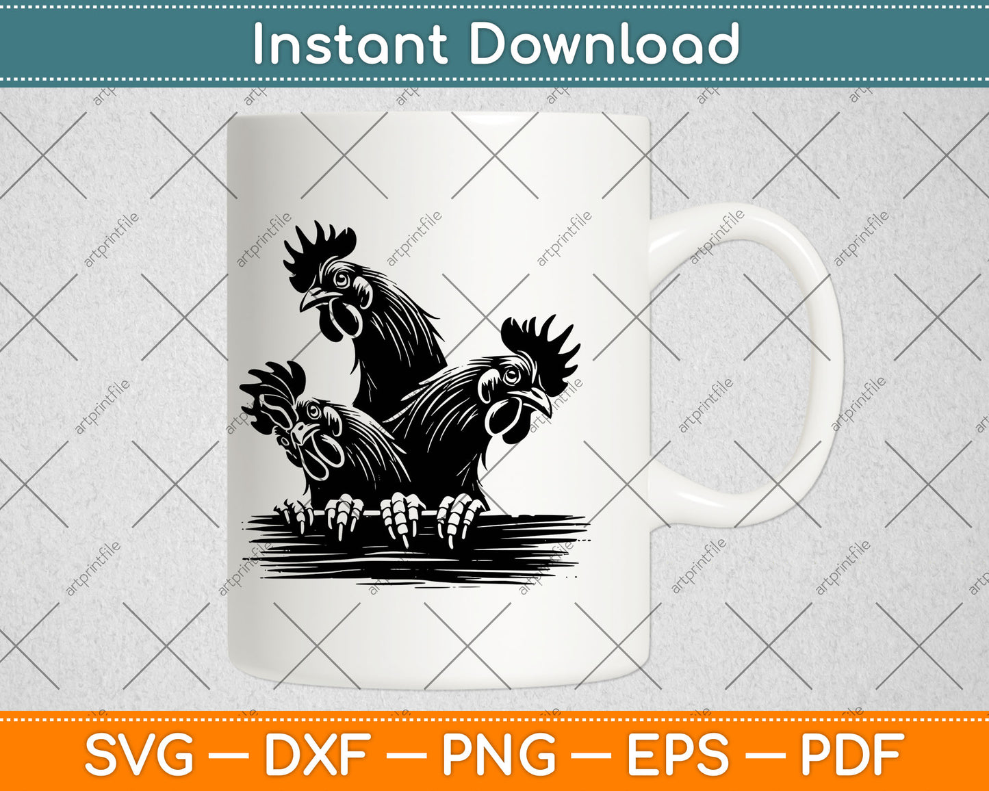 Funny Chicken Peeking Rooster Svg Digital Cutting File
