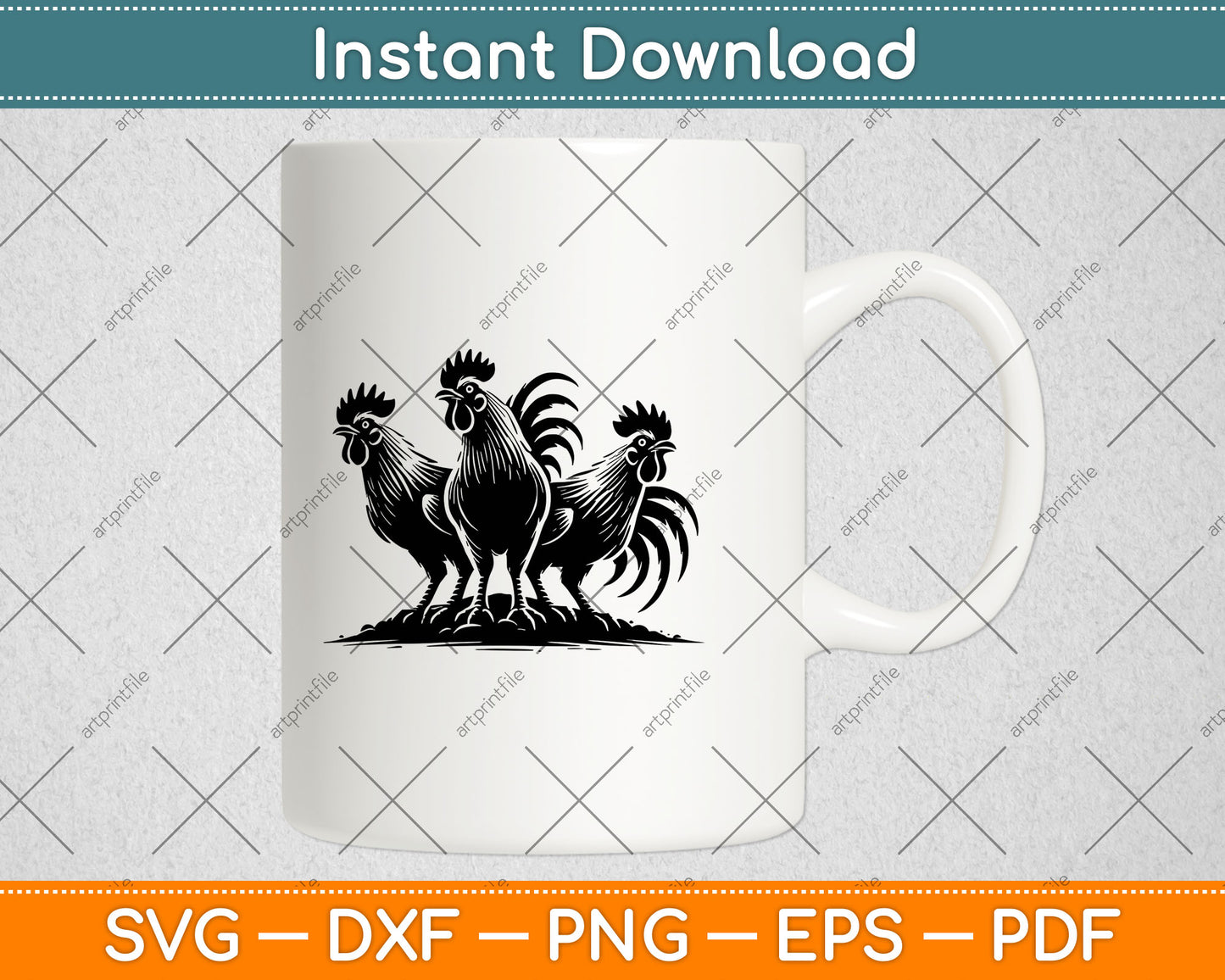 Funny Chicken Peeking Rooster Svg Digital Cutting File