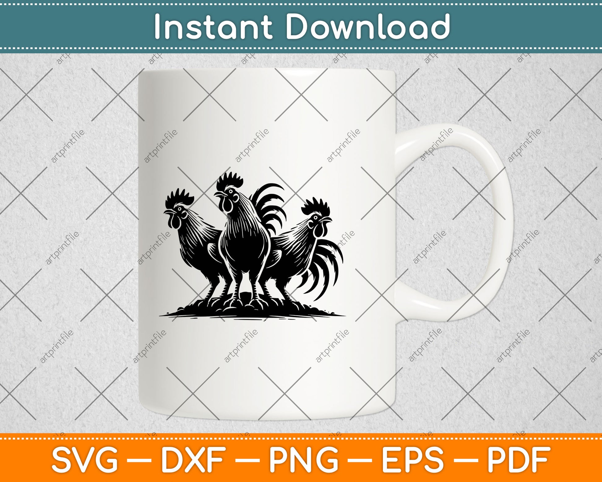 Funny Chicken Peeking Rooster Svg Digital Cutting File