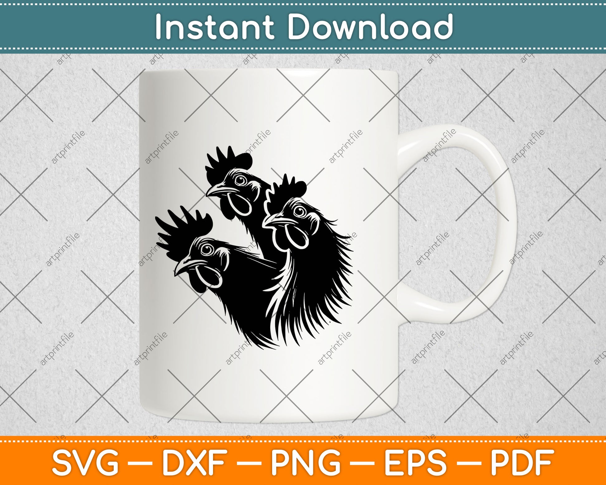 Funny Chicken Peeking Rooster Svg Digital Cutting File