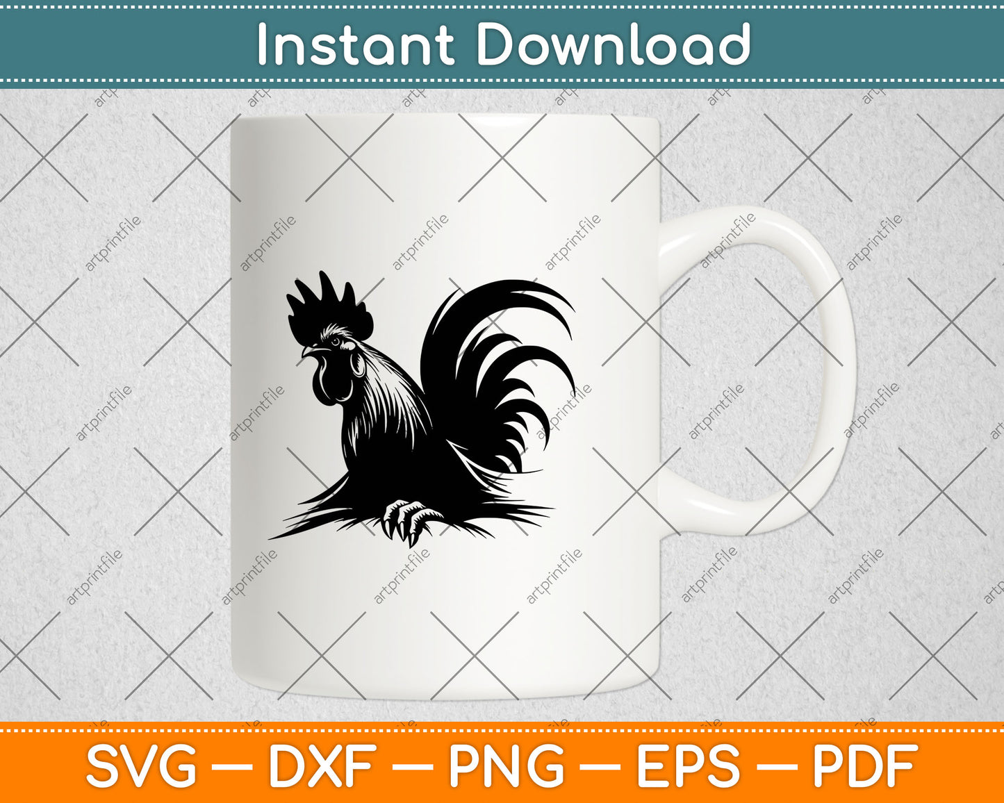 Funny Chicken Peeking Rooster Svg Digital Cutting File