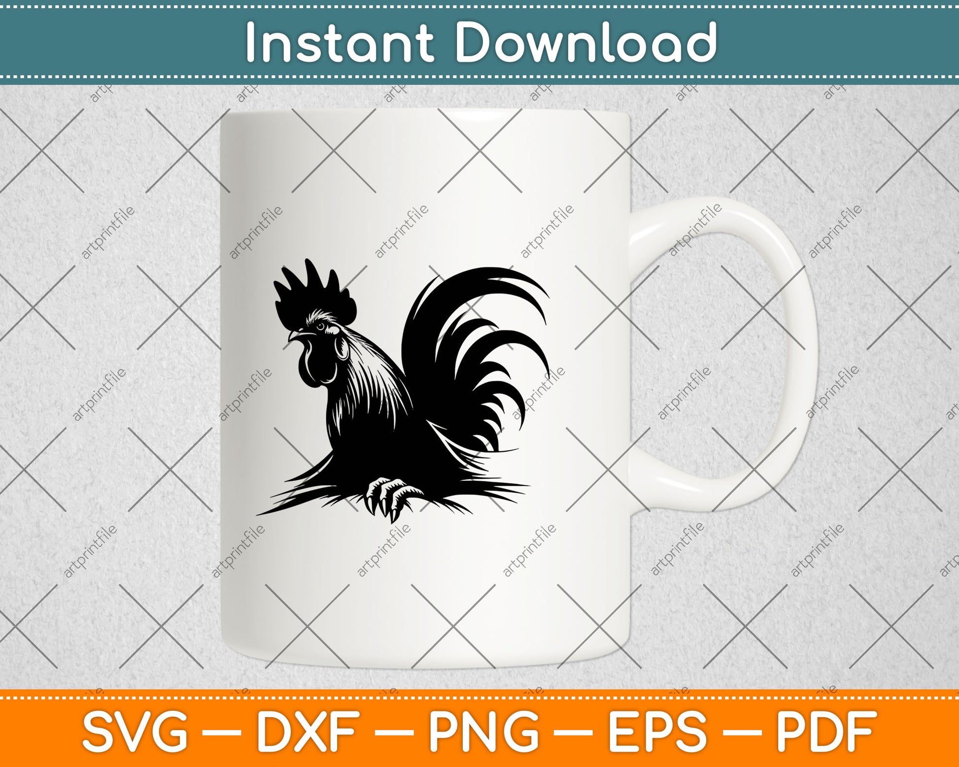 Funny Chicken Peeking Rooster Svg Digital Cutting File