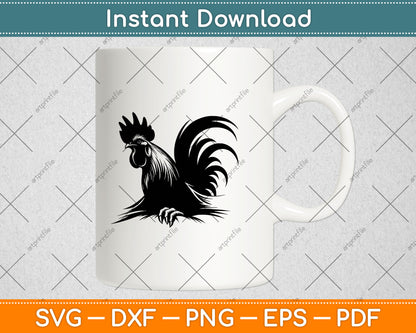 Funny Chicken Peeking Rooster Svg Digital Cutting File