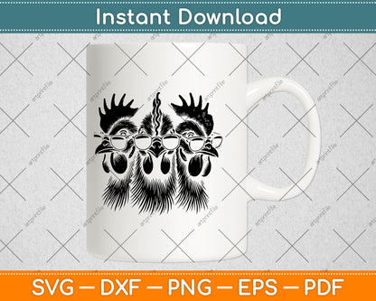 Funny Chicken Peeking Rooster Svg Digital Cutting File