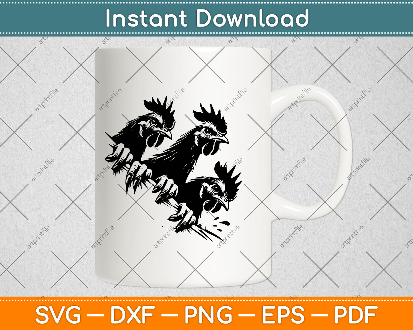 Funny Chicken Peeking Rooster Svg Digital Cut File