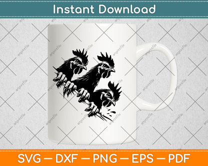 Funny Chicken Peeking Rooster Svg Digital Cut File