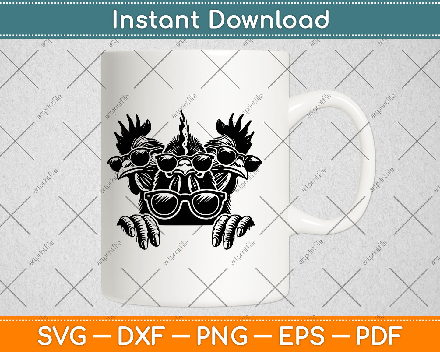 Funny Chicken Peeking Rooster Svg Digital Cutting File