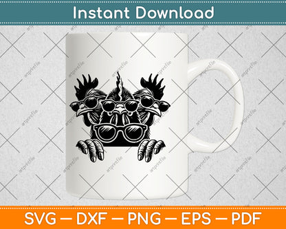 Funny Chicken Peeking Rooster Svg Digital Cutting File