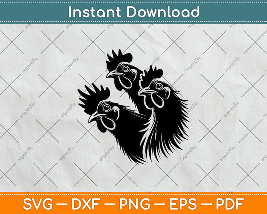 Funny Chicken Peeking Rooster Svg Digital Cutting File