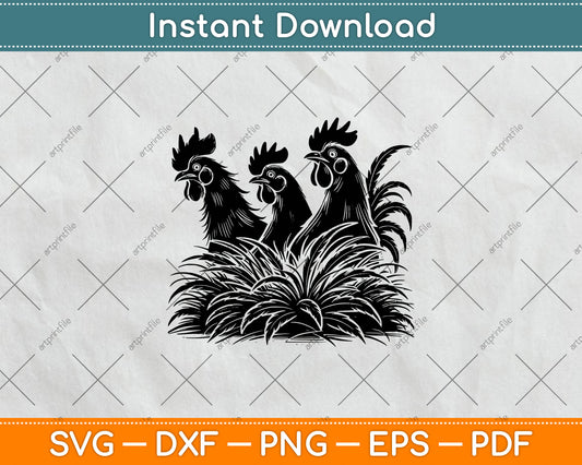 Funny Chicken Peeking Rooster Svg Digital Craft Cutting File