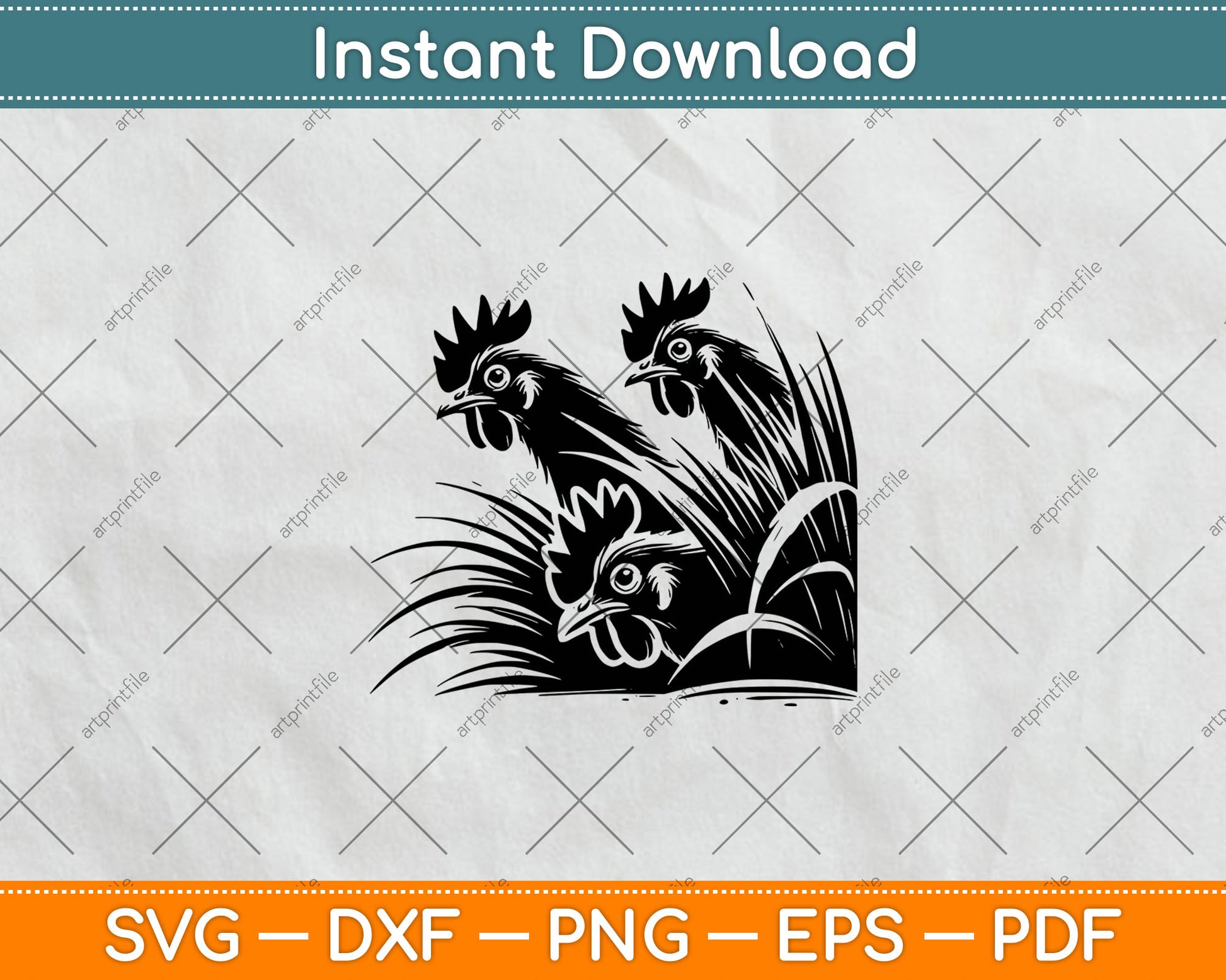 Funny Chicken Peeking Rooster Svg Png Dxf Digital Cutting File