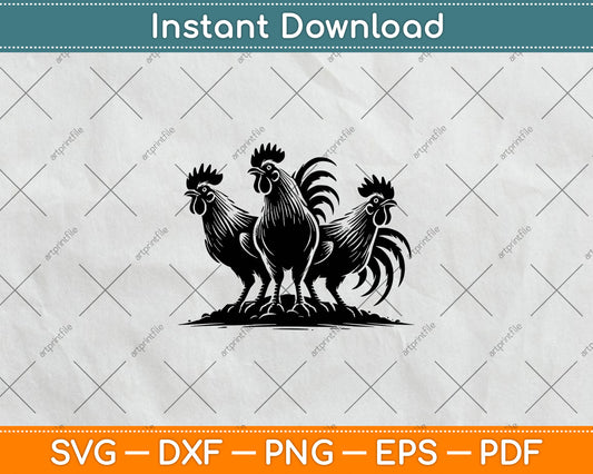 Funny Chicken Peeking Rooster Svg Digital Cutting File