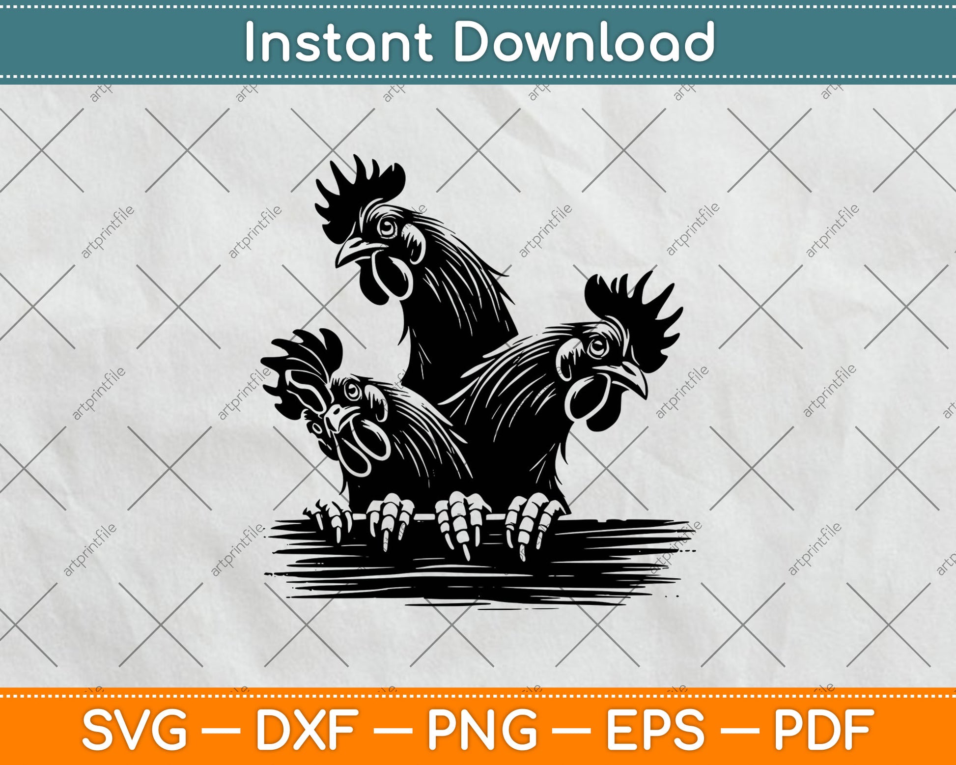 Funny Chicken Peeking Rooster Svg Digital Cutting File