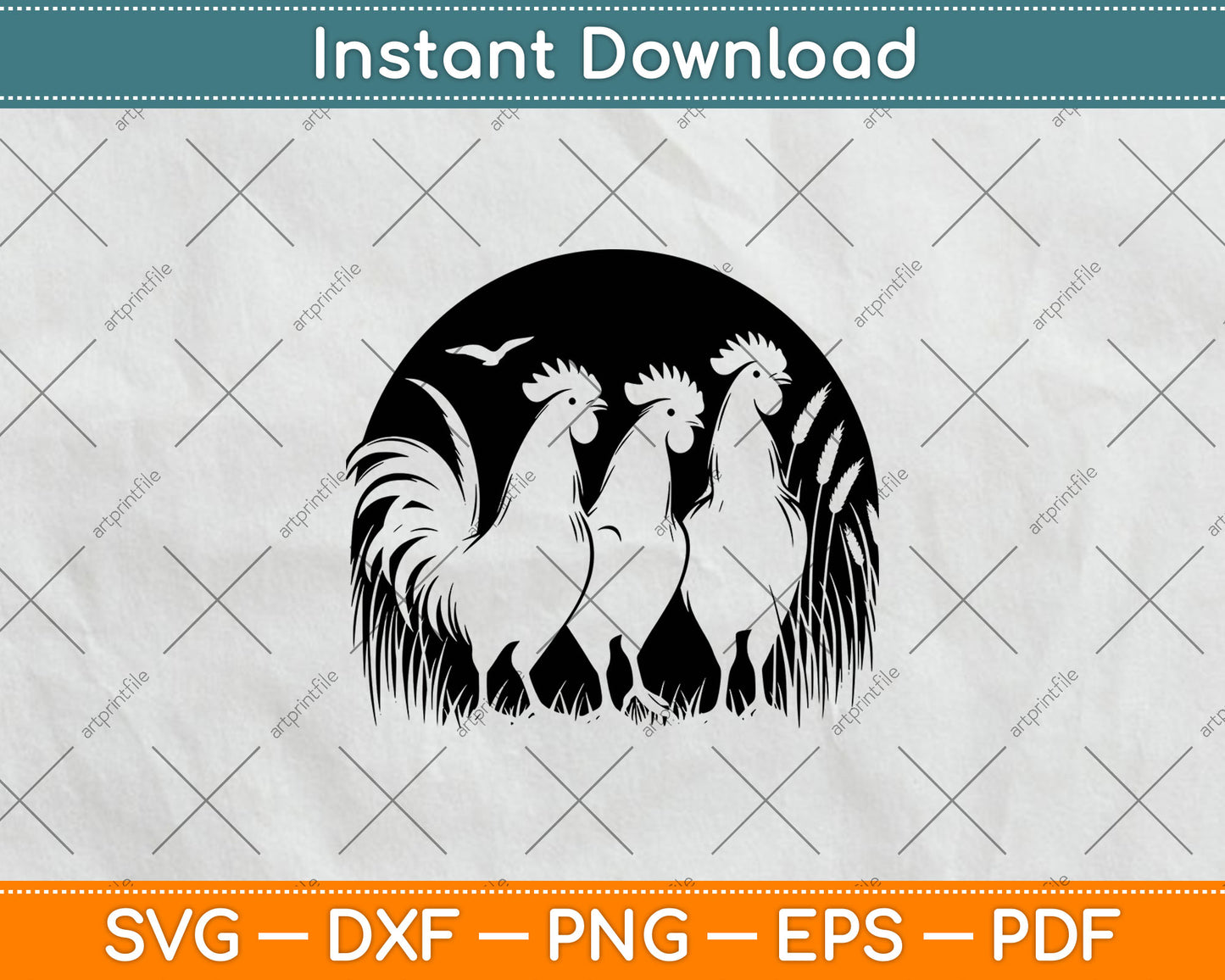 Funny Chicken Peeking Rooster Svg Digital Cutting File