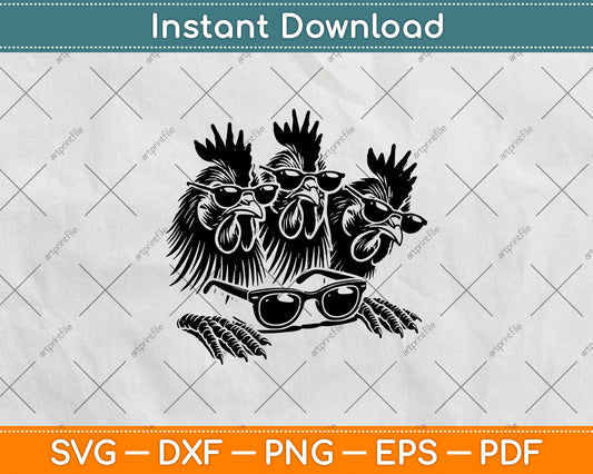 Funny Chicken Peeking Rooster Svg Png Dxf Cutting File