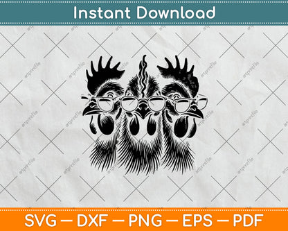 Funny Chicken Peeking Rooster Svg Digital Cutting File
