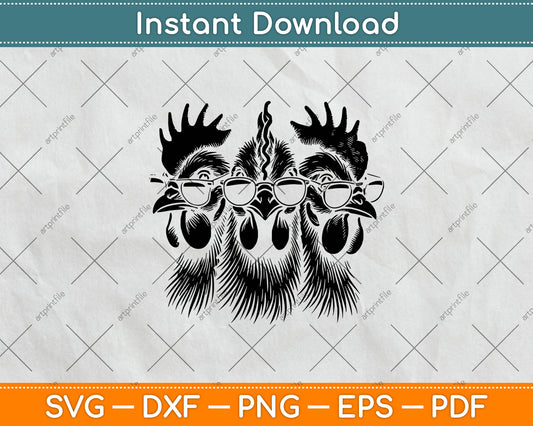 Funny Chicken Peeking Rooster Svg Digital Cutting File