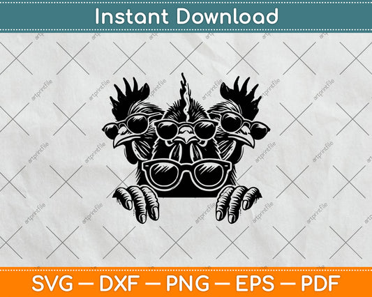 Funny Chicken Peeking Rooster Svg Digital Cutting File