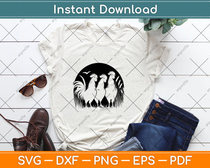 Funny Chicken Peeking Rooster Svg Digital Cutting File