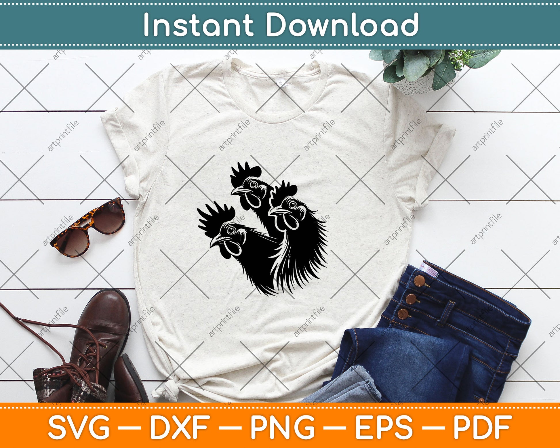 Funny Chicken Peeking Rooster Svg Digital Cutting File