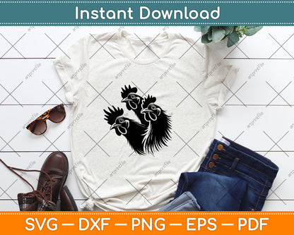 Funny Chicken Peeking Rooster Svg Digital Cutting File