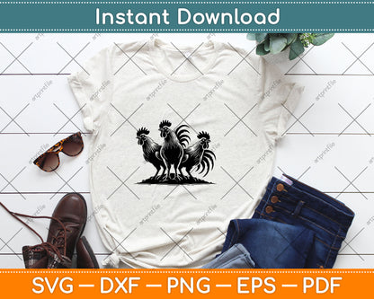 Funny Chicken Peeking Rooster Svg Digital Cutting File