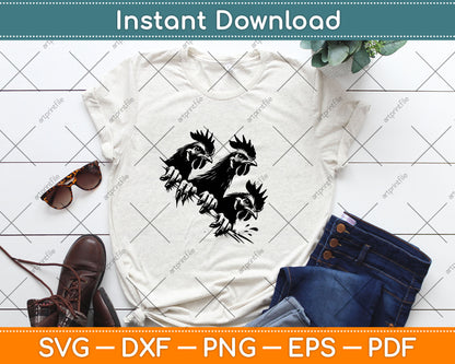 Funny Chicken Peeking Rooster Svg Digital Cut File
