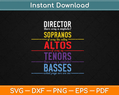 Funny Choir Director Gift - Soprano Alto Tenor Bass Joke Svg Digital Cutting File