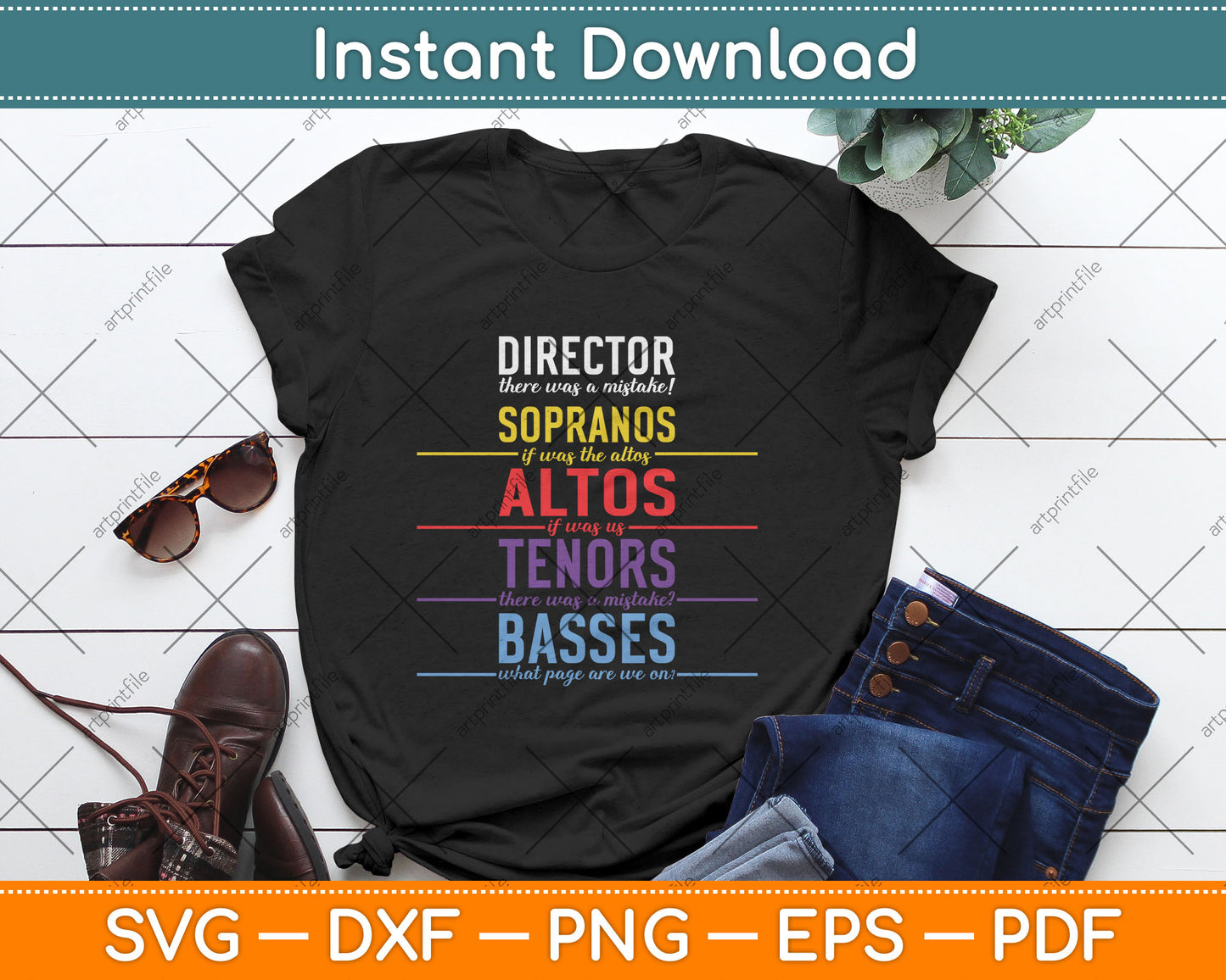Funny Choir Director Gift - Soprano Alto Tenor Bass Joke Svg Digital Cutting File