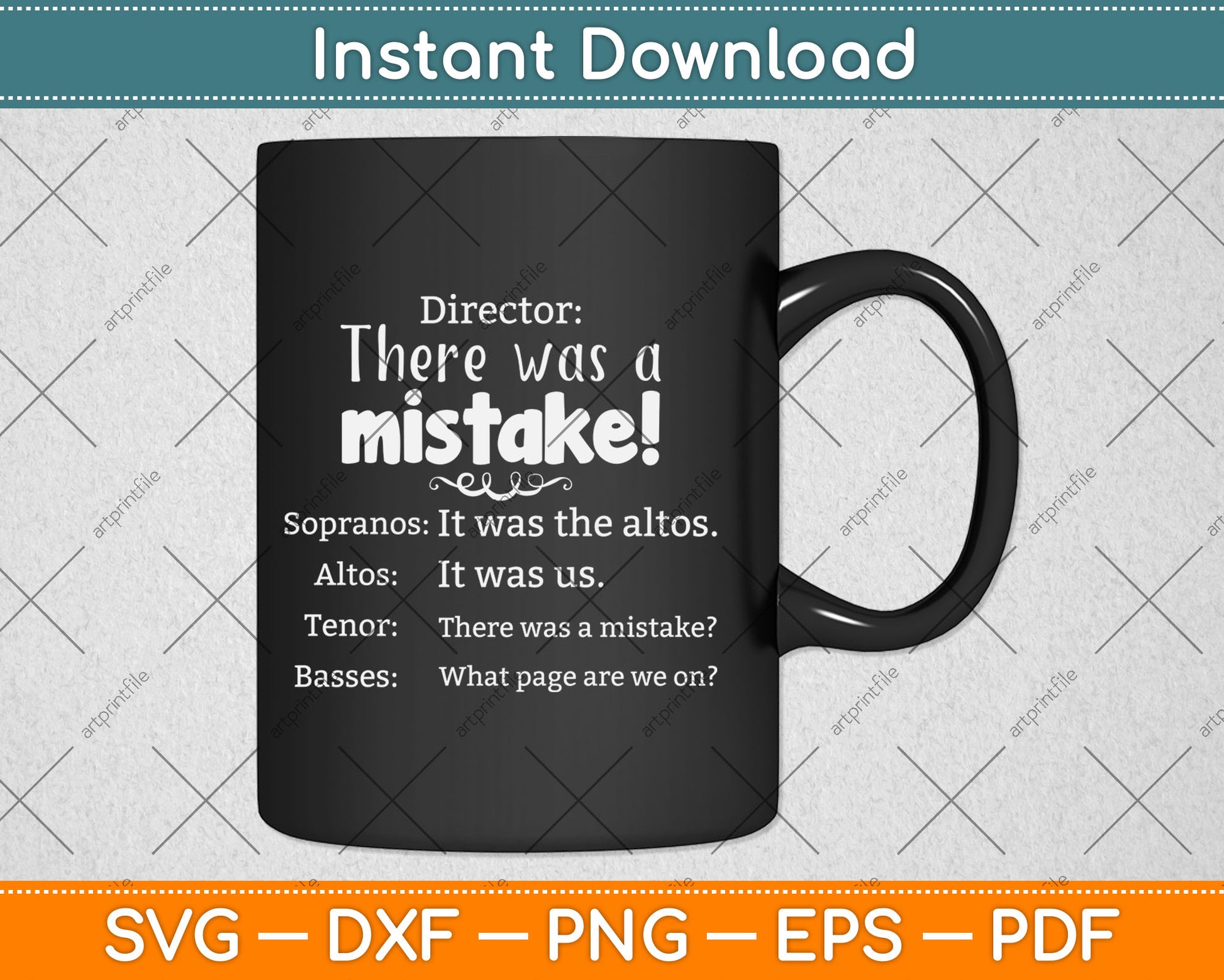 Funny Choir Director Soprano Alto Tenor Bass Svg Digital Cutting File