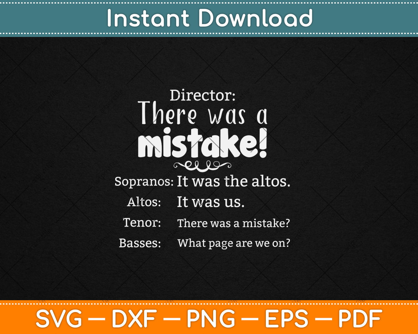 Funny Choir Director Soprano Alto Tenor Bass Svg Digital Cutting File