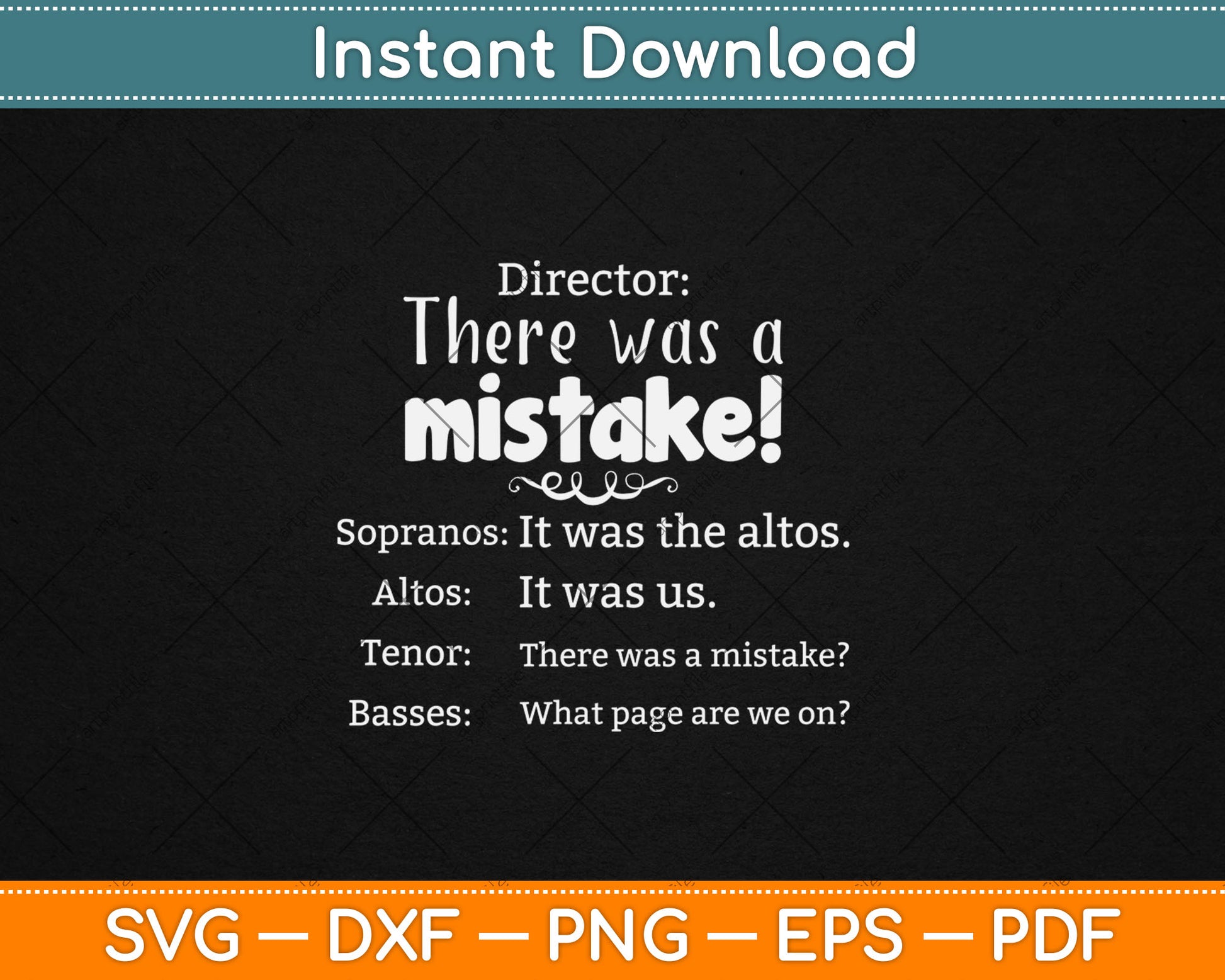 Funny Choir Director Soprano Alto Tenor Bass Svg Digital Cutting File