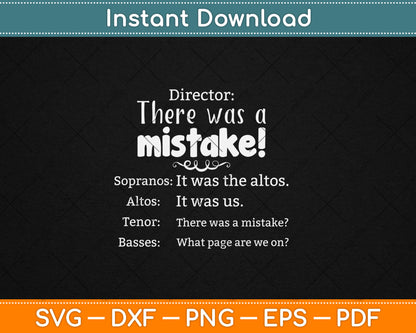 Funny Choir Director Soprano Alto Tenor Bass Svg Digital Cutting File